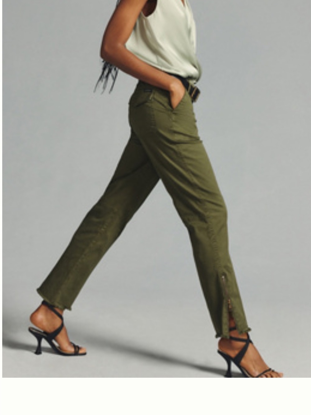 Sanctuary Peacemaker Cropped pants. Olive. Size 26